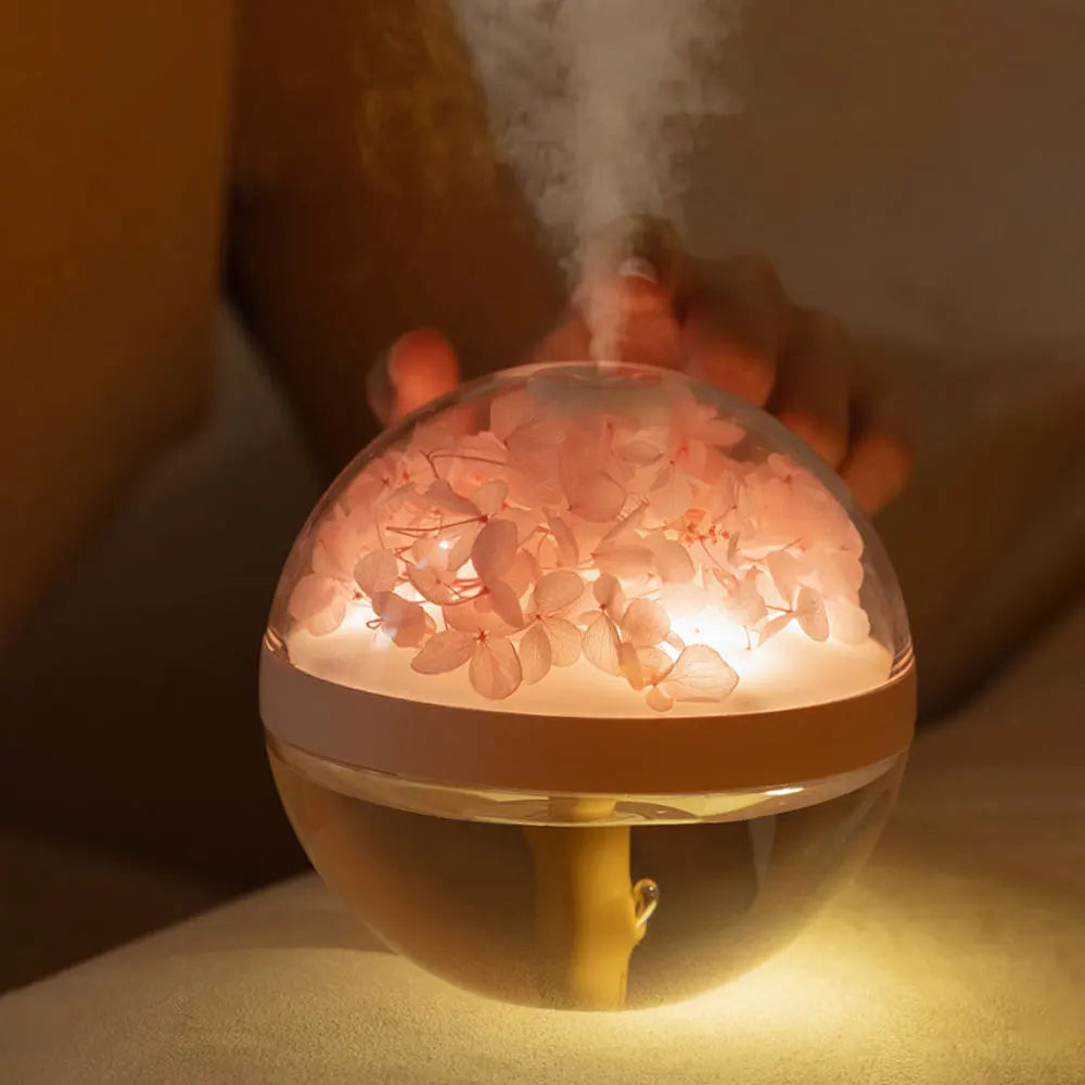 Eternal Flower Humidifier Dual-Usb Battery Charger Mini Home Atmosphere Light Creative Festival Gift Artificial Flower Diffuser